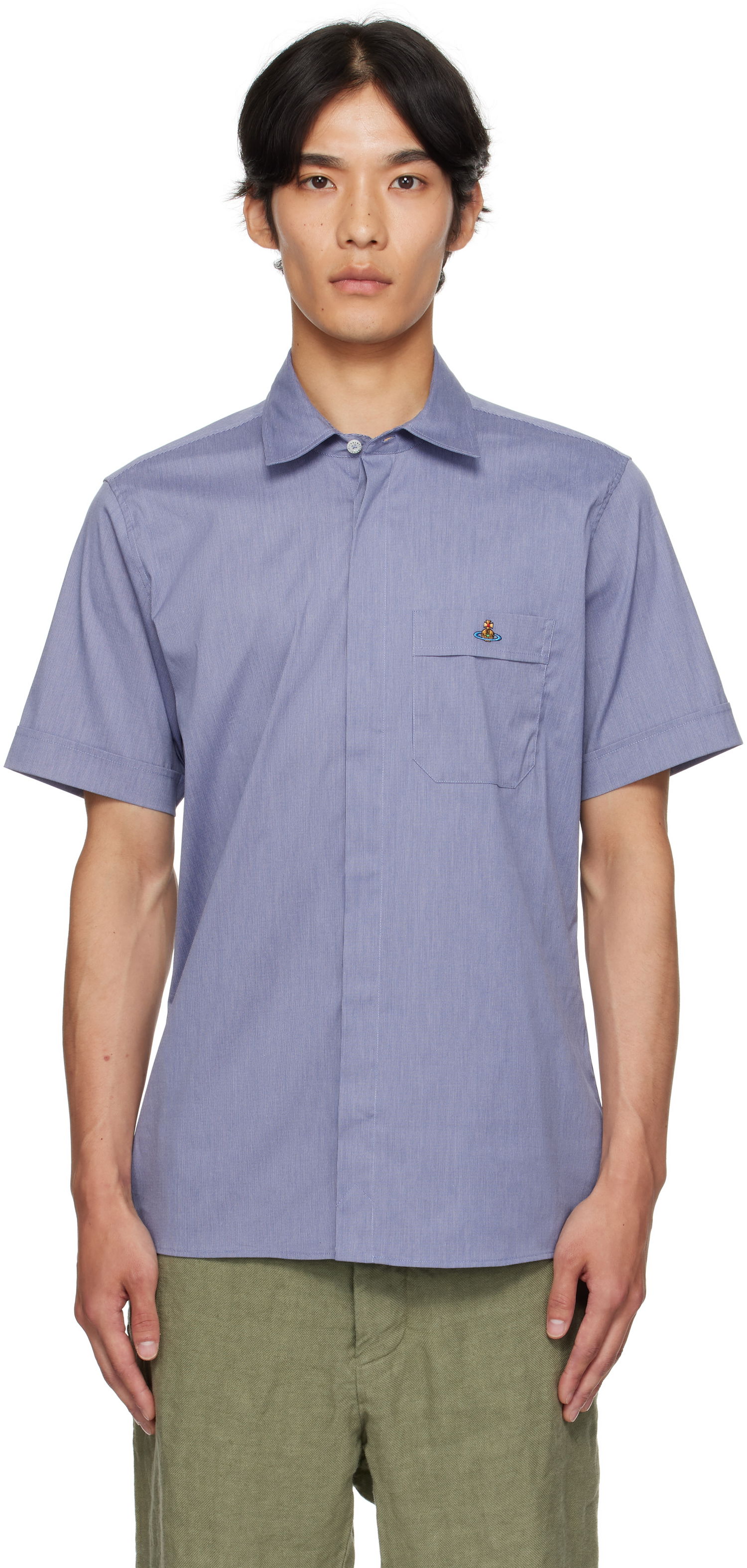 Риза Vivienne Westwood Vivienne Westwood Classic Short Sleeve Shirt Синьо | 24010004-W012Z-, 0