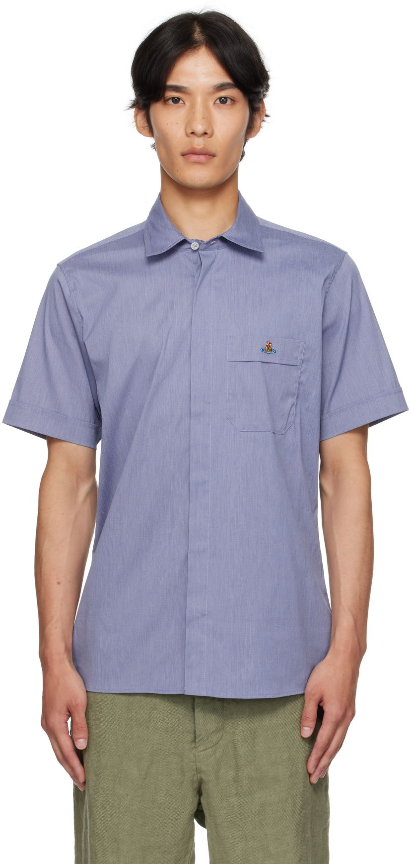 Риза Vivienne Westwood Vivienne Westwood Classic Short Sleeve Shirt Синьо | 24010004-W012Z-
