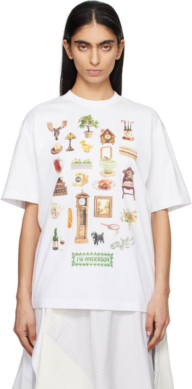 Тениска JW Anderson JW Anderson Diorama Graphic T-Shirt Бяло | JT0288-PG1551, 0