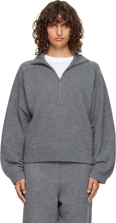 Пуловер Loulou de Saison Loulou de Saison Cashmere Quarter-Zip Sweater Сиво | DRIES, 0