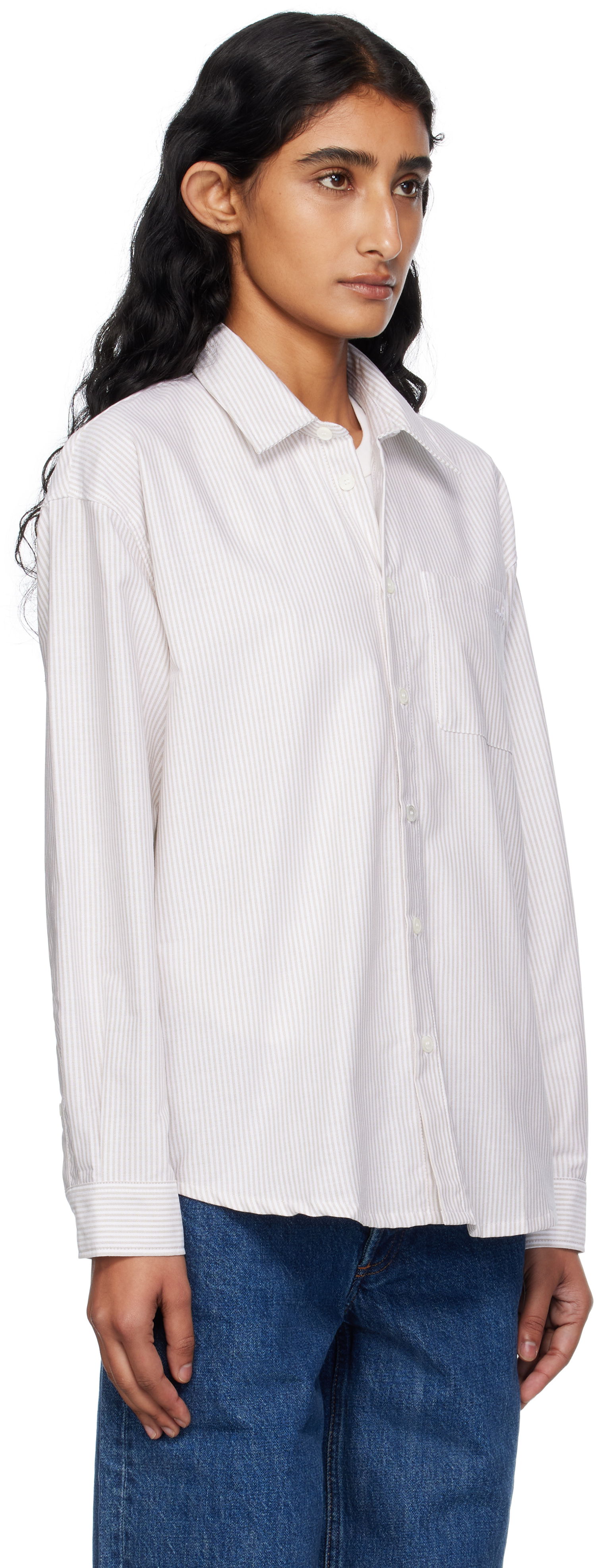Риза A.P.C. Boyfriend Shirt Бежово | COGUH-F12550, 1