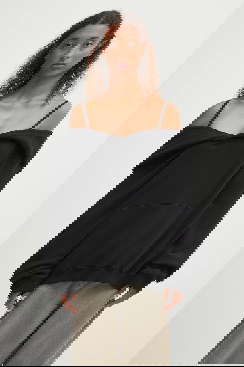 Суитчър Maison Margiela MM6 Maison Margiela Off Shoulder Hoodie Черно | S52GU0244.M25014.900, 0