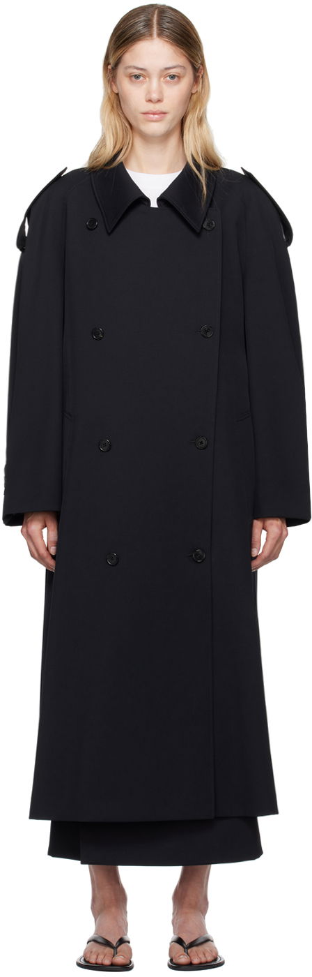 Палта The Row Navy Denver Trench Coat Черно | 8012-W3032