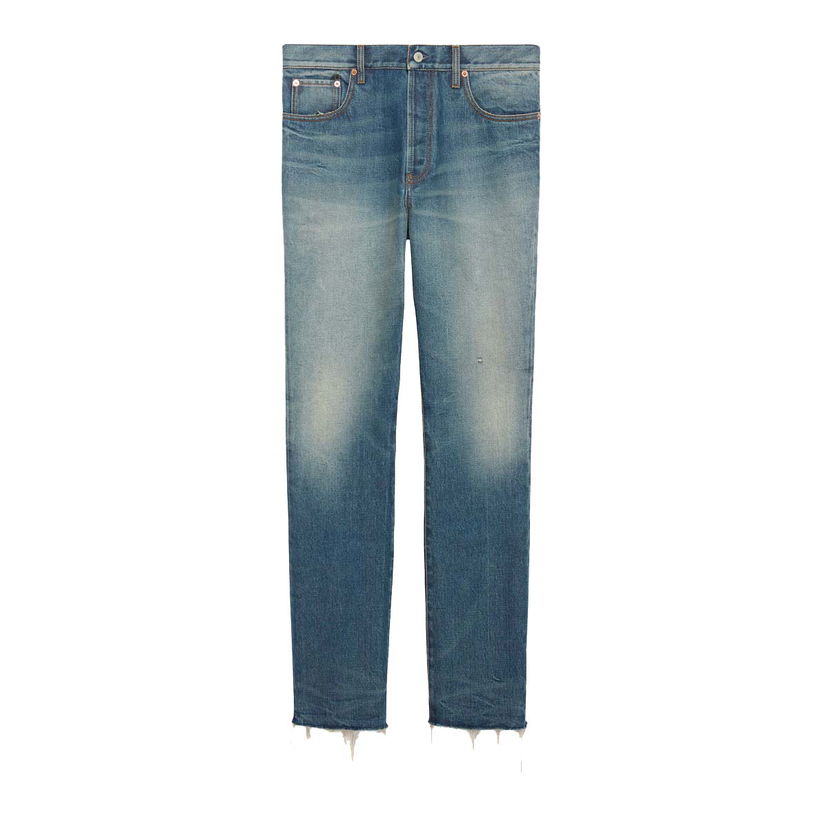 Панталони Gucci Denim Pant with Label Blue Синьо | 760651 XDCO1 4011