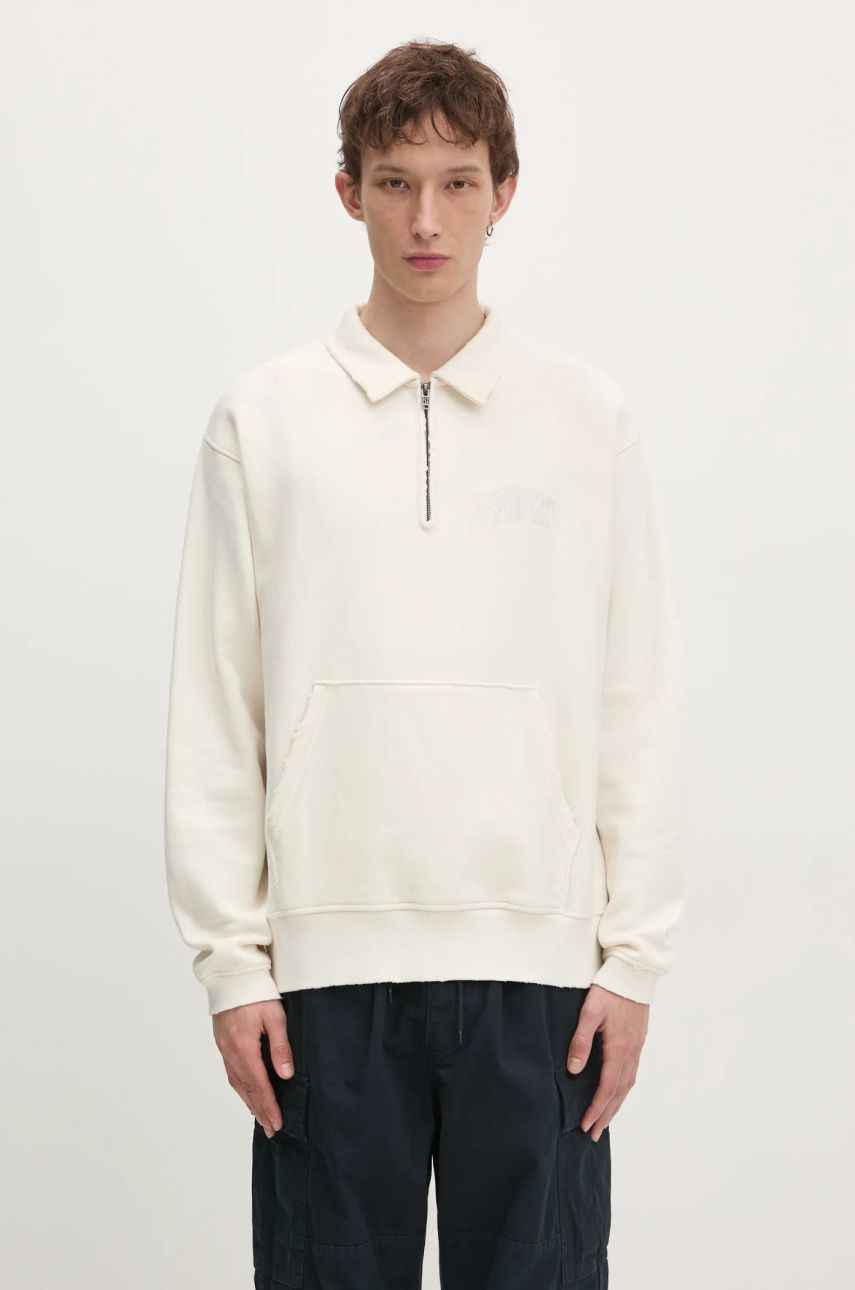 Суитчър thisisneverthat thisisneverthat Damaged Half Zip Polo Sweatshirt Бяло | TN243TSWOW02, 0