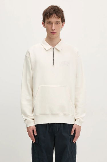 Суитчър thisisneverthat thisisneverthat Damaged Half Zip Polo Sweatshirt Бяло | TN243TSWOW02, 0