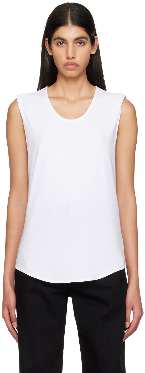 Потник LEMAIRE Lemaire Scoop Neck Tank Top Бяло | TO1020 LJ054