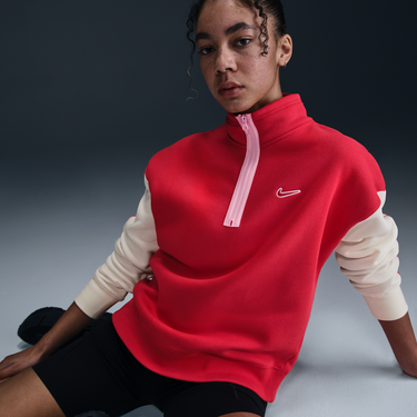 Суитчър Nike Nike Sportswear Fleece Quarter-Zip Top Червено | IF8425-671, 2