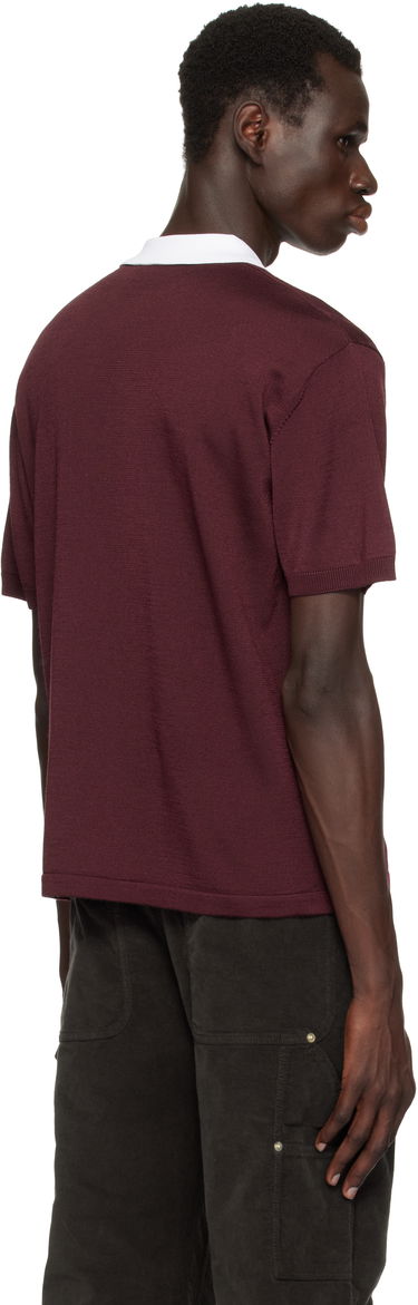 Поло тениска Wales Bonner Wales Bonner Sun Polo Бургунди | US25KN20-KN01-350 RAYON / MERINO, 2