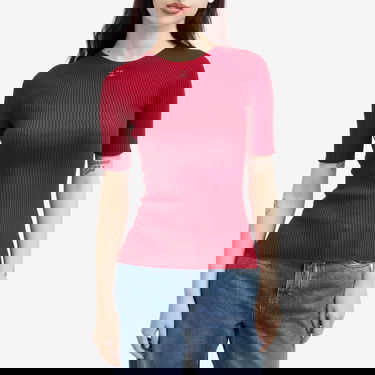 Тениска Courrèges Short Sleeves Light Rib Sweater Червено | 124MPU130FI0049-4031, 2
