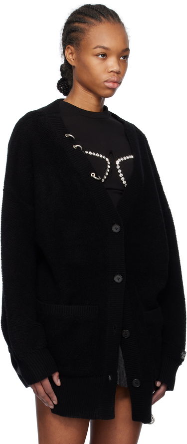 Пуловер We11done We11done Pierced Oversized Cashmere Cardigan Черно | WD-KC0-25-673-W-BK, 1