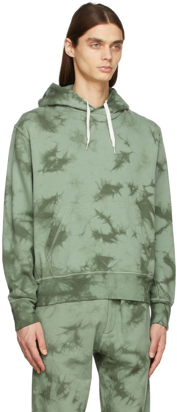 Суитчър rag & bone Tie-Dye Terry Hoodie by Зелено | MBC22ST020P120, 1
