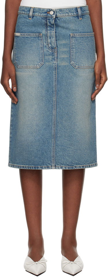Пола Courrèges Faded Denim Midi Skirt Синьо | 324DJU183DE0033, 0