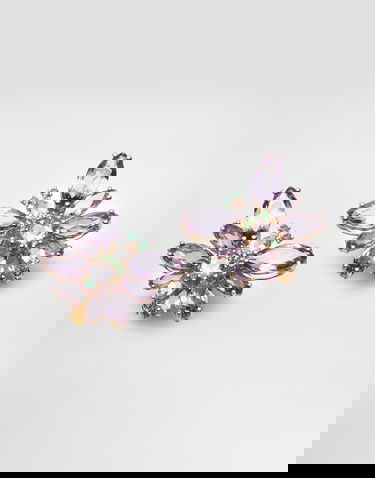 Обеци Dolce & Gabbana Dolce & Gabbana Butterfly Earrings with Amethysts, Morganites, and Emeralds in 18K Gold Лилаво | WEJI3GWAM03ZOO00, 3