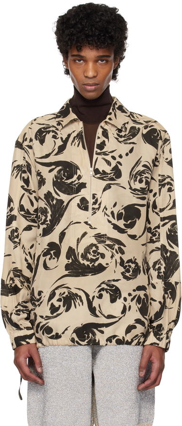 Риза Dries Van Noten Dries Van Noten Printed Half Zip Shirt Бежово | 251-020715-1101, 0