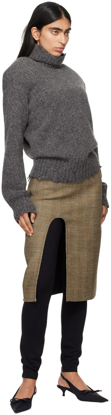Пола Stella McCartney Stella McCartney Side-Slit Midi Skirt Кафяво | 6301203EJ701, 3