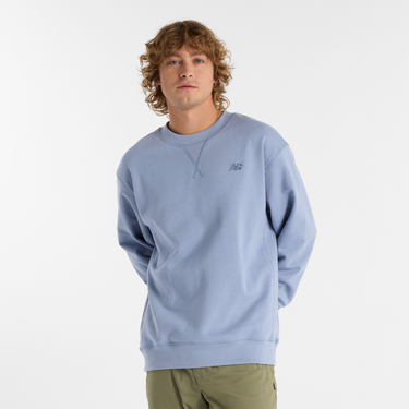 Пуловер New Balance Men's Sweatshirt Синьо | NBMT41506DUS, 0