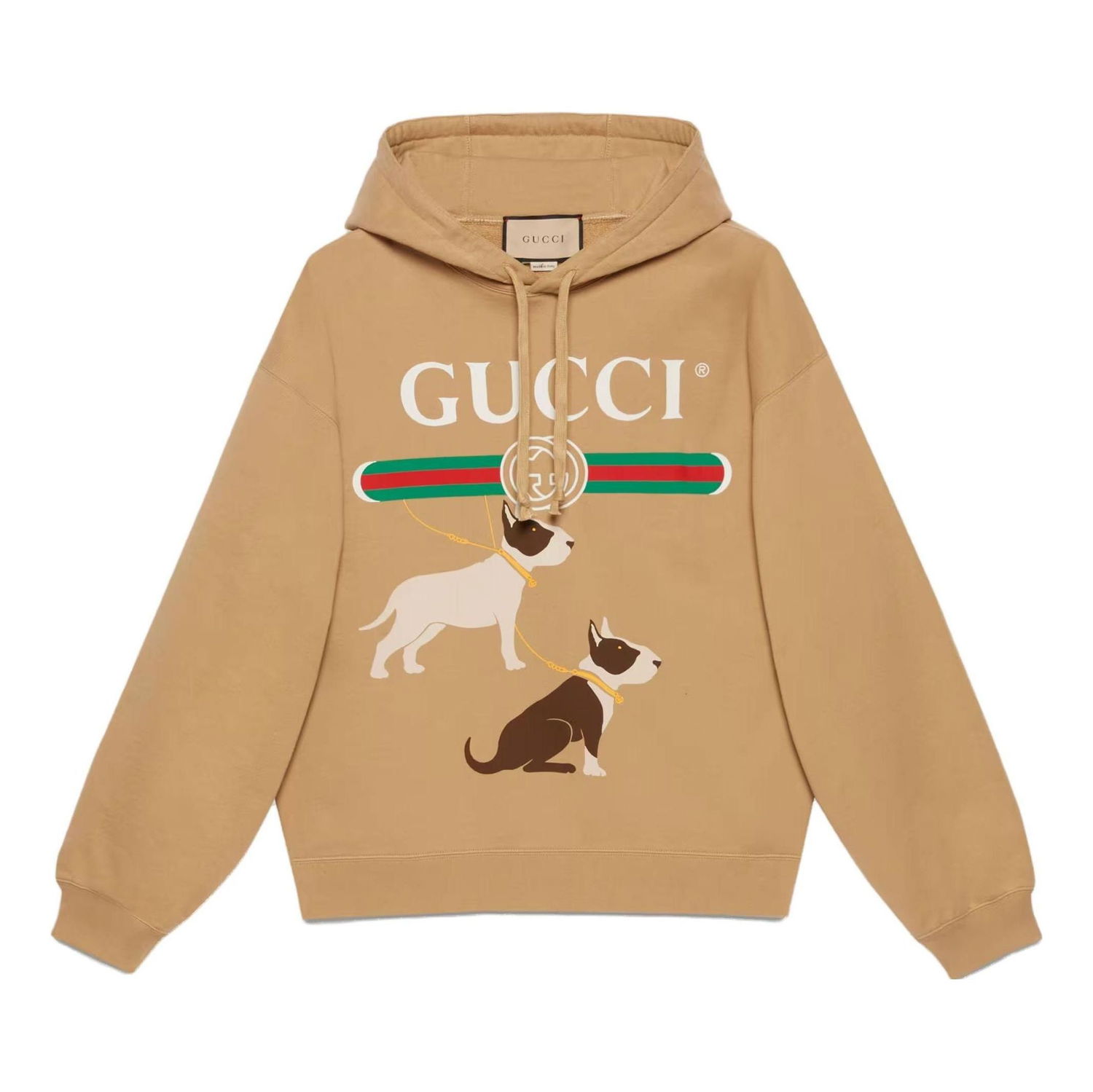 Суитчър Gucci Gucci Jersey Sweatshirt with Bull Terrier Print Бежово | 721427-XJFL5-2293, 0