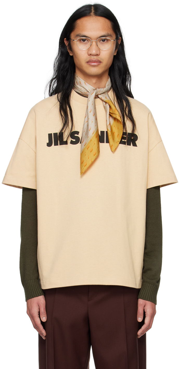 Тениска Jil Sander Oversized T-Shirt Бежово | J21GC0001 J20215