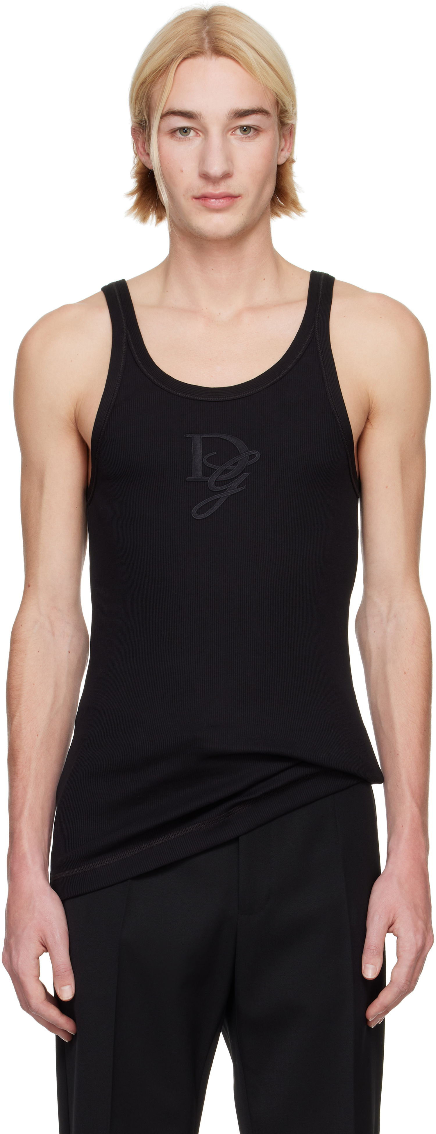 Потник Dolce & Gabbana Logo Patch Tank Top Черно | G8PA8ZG7N4G, 0