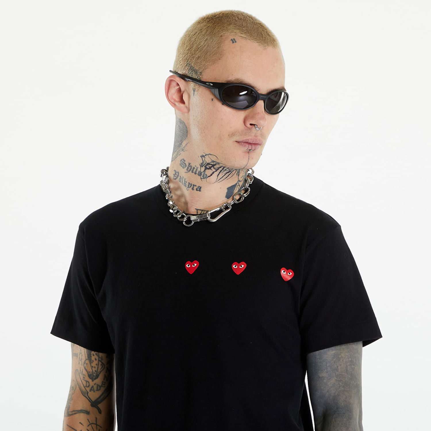 Тениска Comme des Garçons PLAY Short Sleeve Logo Print T-Shirt UNISEX Black Черно | AXT337 black, 1