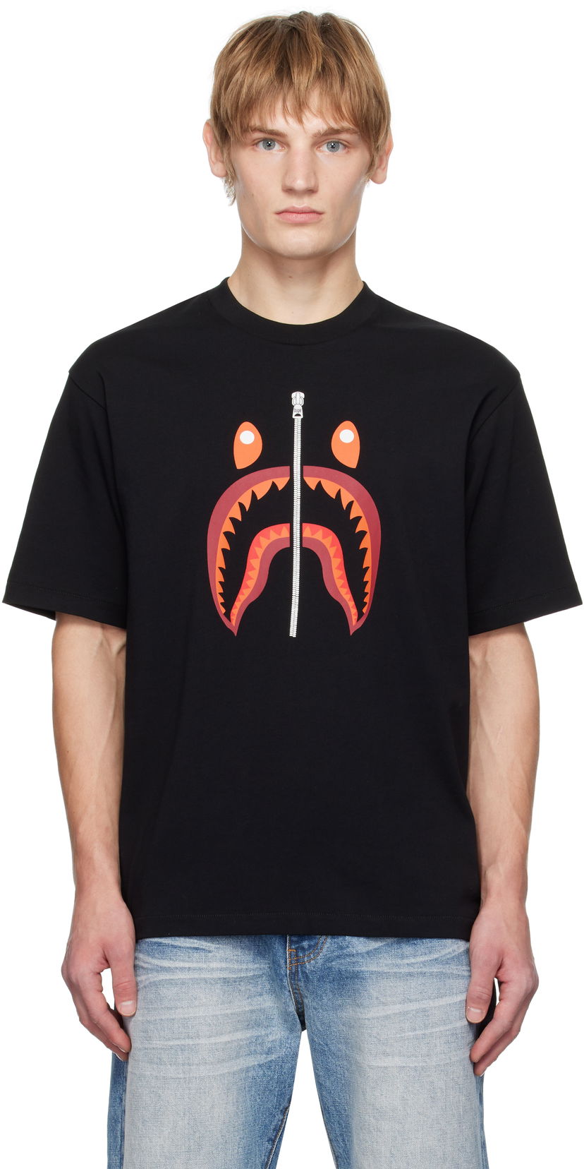 Тениска BAPE Shark Graphic T-Shirt Черно | 001TEK701307M