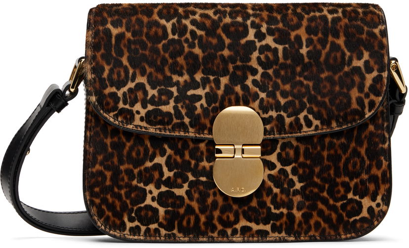 Чанта през рамо A.P.C. Small Grace Leopard Print Crossbody Bag Кафяво | PXCAU-F61413