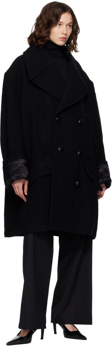 Палта Maison Margiela MM6 Maison Margiela Wool Felt Double-Breasted Coat Черно | S52AA0195 M35469, 3