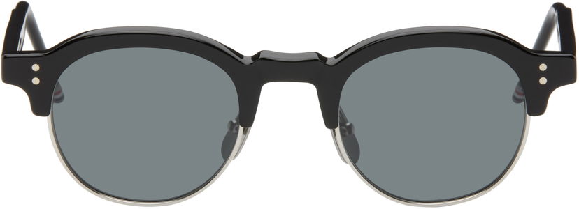 Слънчеви очила Thom Browne Acetate & Titanium Oval Sunglasses Черно | UES920A-G0003