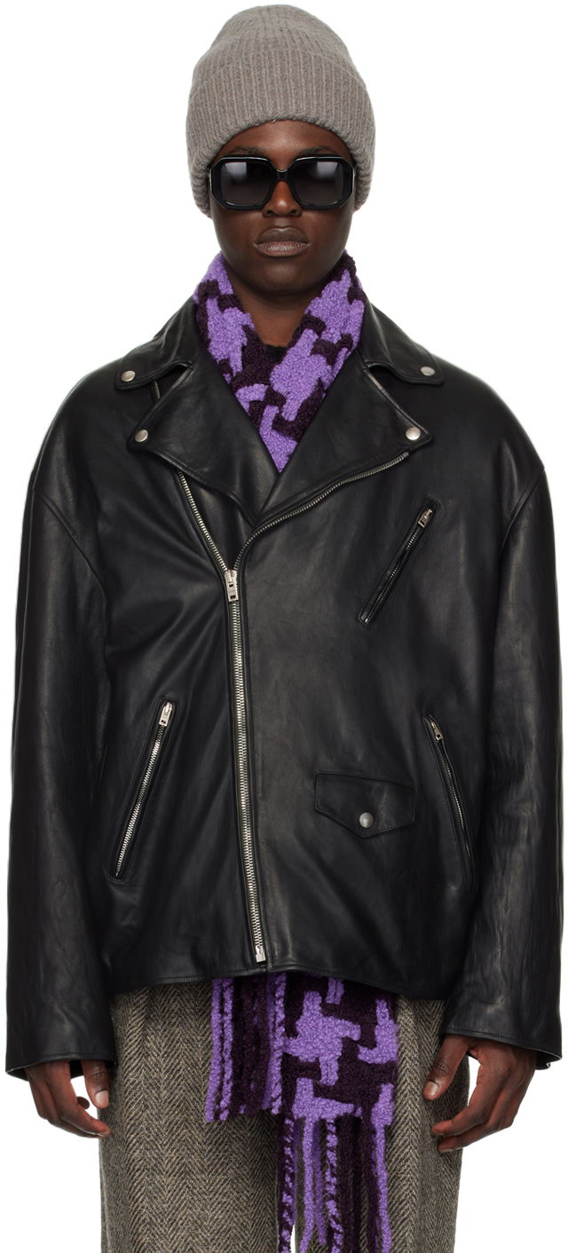 Яке Acne Studios Distressed Leather Jacket Черно | B70121-, 0