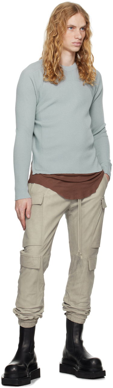 Пуловер Rick Owens Rick Owens Porterville Ribbed Geo Sweater Сиво | RU02D6639 RIBM, 3