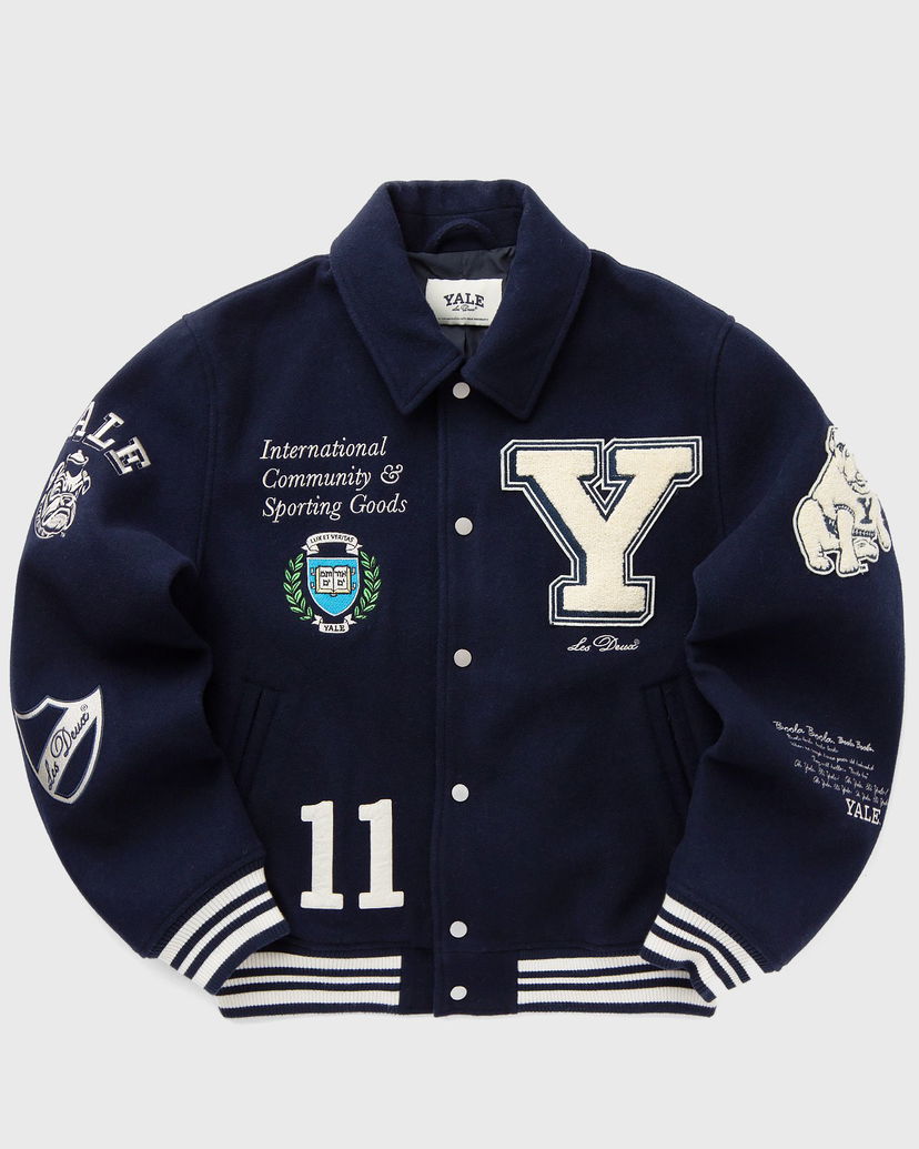 Яке бомбър Les Deux Yale Wool Varsity Jacket Men's Bomber Синьо | COL610016-460460