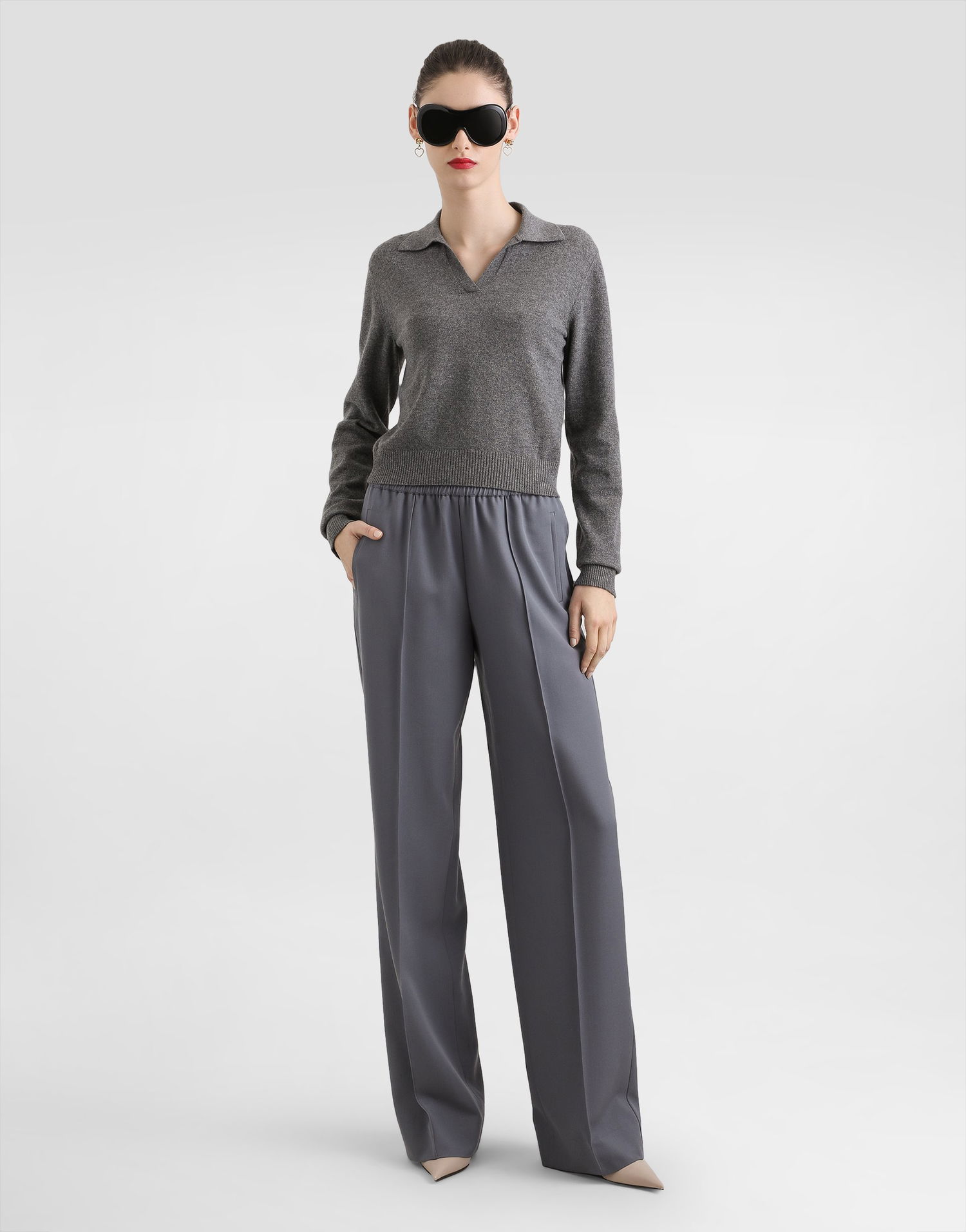 Панталони Dolce & Gabbana Dolce & Gabbana Wool Gabardine Trousers Сиво | FTC6ZTFU2OWN0496, 1