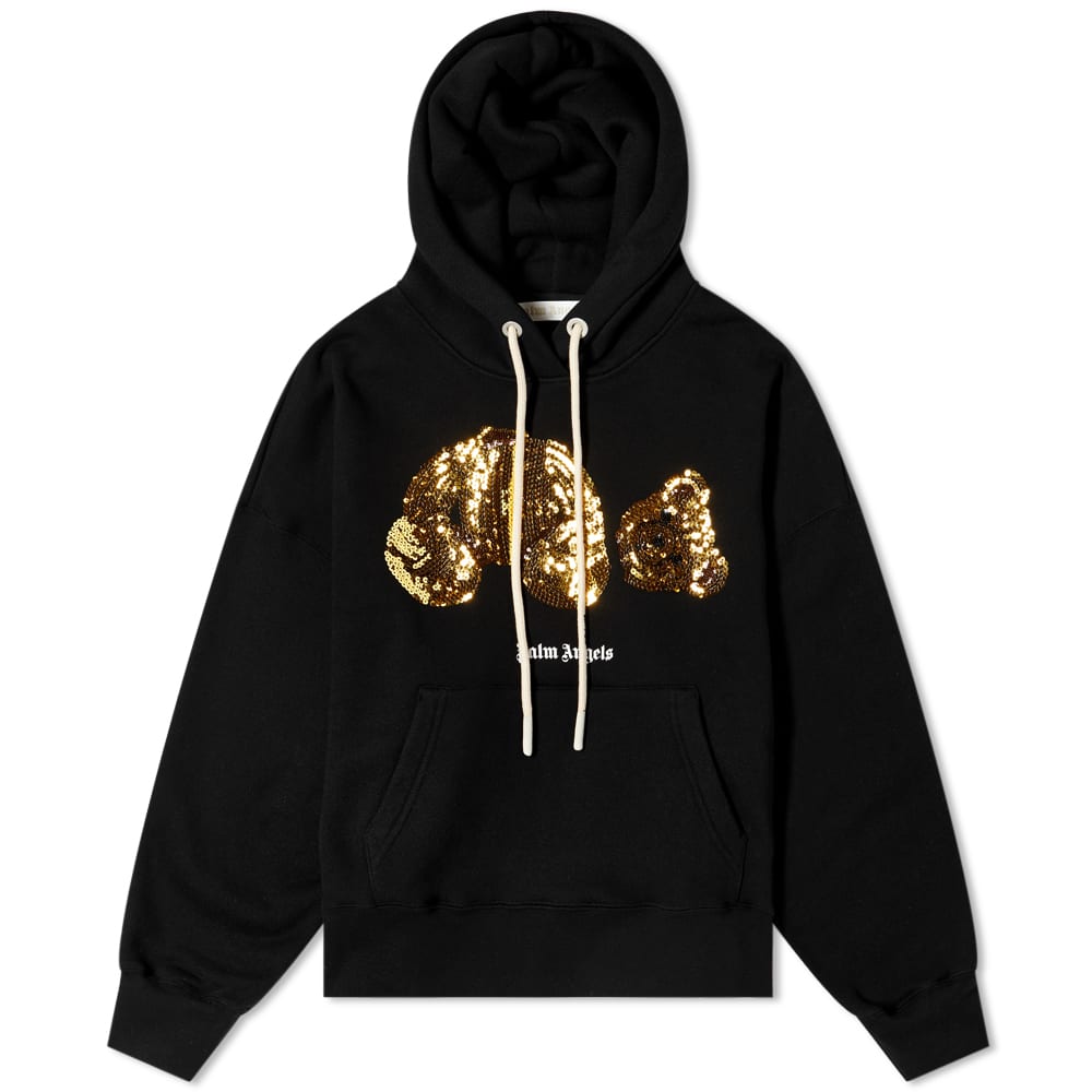 Суитчър Palm Angels Sequin Bear Hoody Черно | PWBB023F22FLE0041076, 0