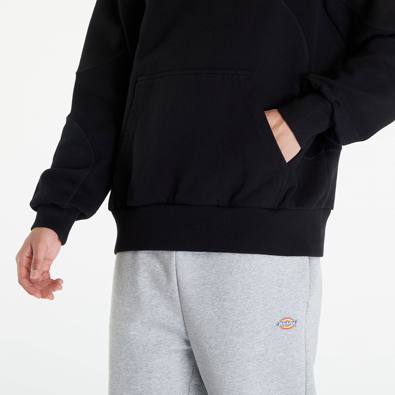Суитчър Reebok LTD Waffle Pattern Hoodie Black Черно | RMBB003C99FLE0011000, 1