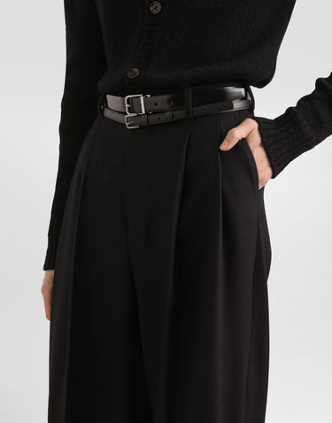 Панталони Dolce & Gabbana Dolce & Gabbana Pleated Wide-Leg Cuffed Hem Wool Trousers 50 Черно | GP168THU2A8N0000_1, 3