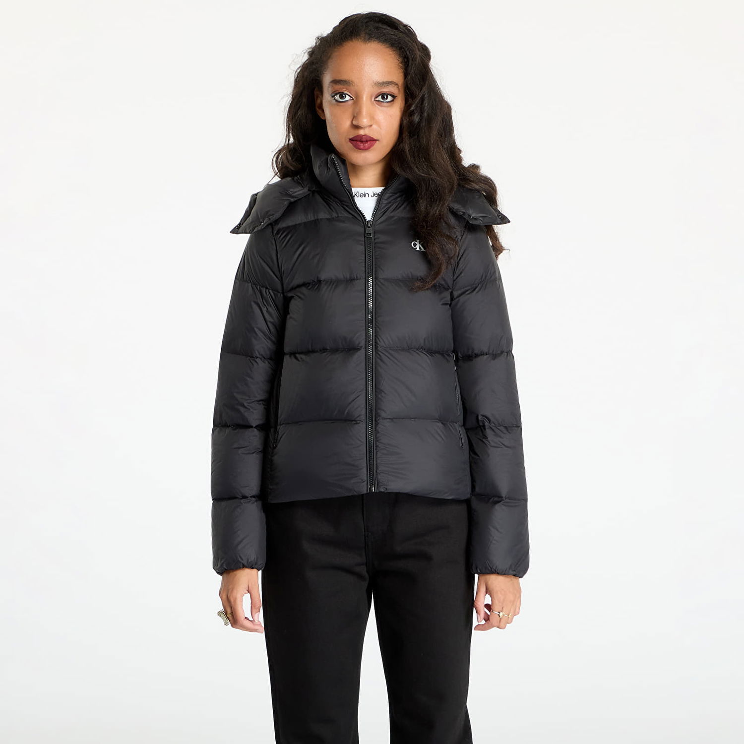Пухо яке CALVIN KLEIN Jacket Jeans Mw Down Short Puffer Jacket Black XS Черно | J20J223571 BEH, 0