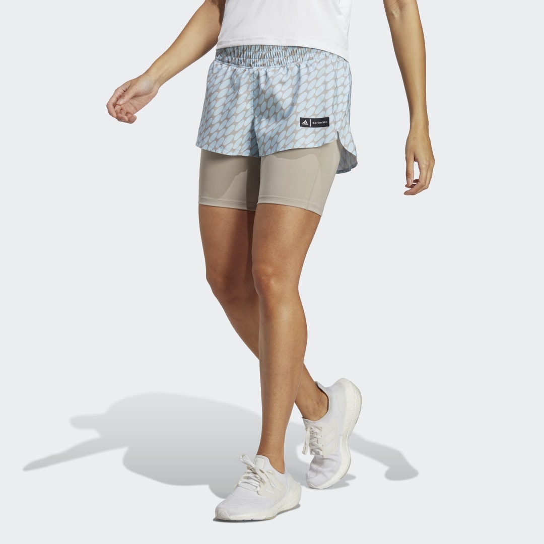Къси панталони adidas Originals Marimekko x Run Icons 3 Bar Logo 2-in-1 Running Shorts Многоцветен | IB9465, 0