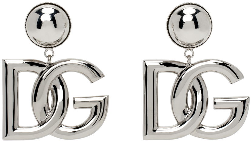 Обеци Dolce & Gabbana Silver 'DG' Earrings Металик | WEN6P2 W1111