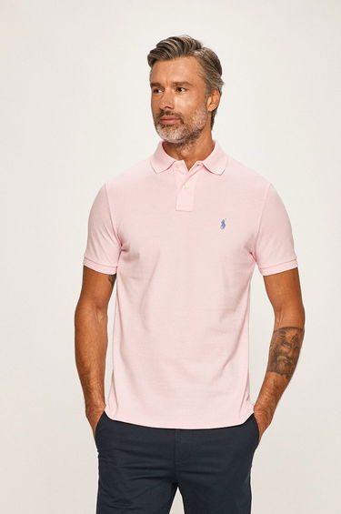 Поло тениска Polo by Ralph Lauren Custom Slim Fit Polo Carmel Pink Розово | 710782592033, 1