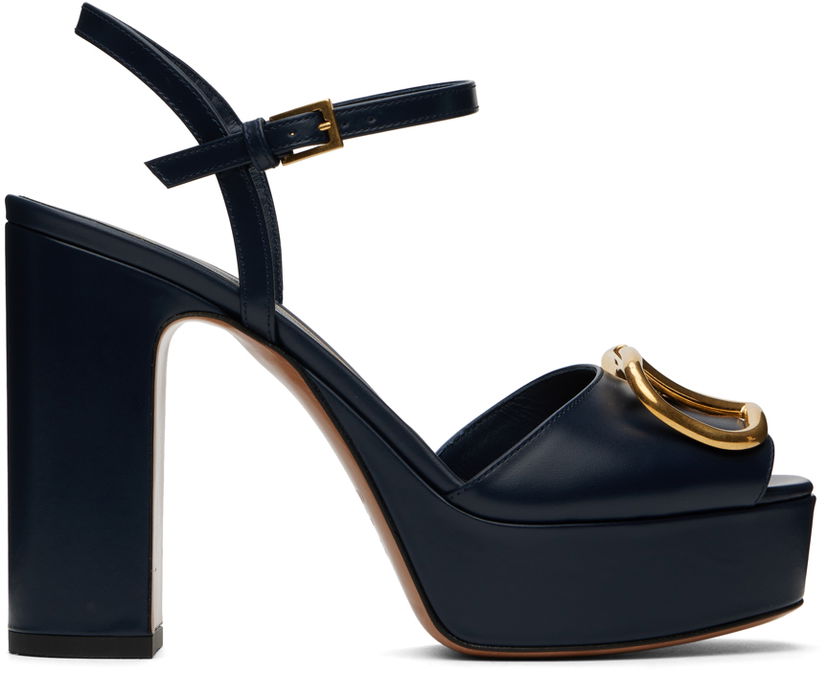 Аксесоари Valentino Valentino Garavani VLogo Platform Heeled Sandals Тъмно синьо | 5W2S0FG2DSH