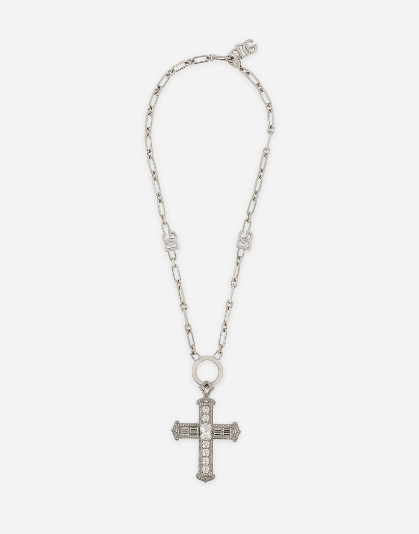 Колие Dolce & Gabbana Metal Necklace With Cross Металик | WNP3S5W111187655