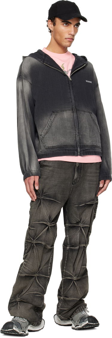 Суитчър We11done We11done Zip-Up Denim Hoodie Сиво | WD-DJ1-25-317-U-BK, 3