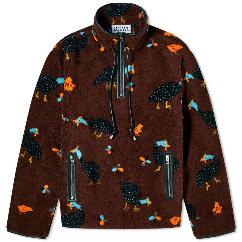 Яке Loewe Bird Print Fleece Anorak Кафяво | H526Y52J04-3424