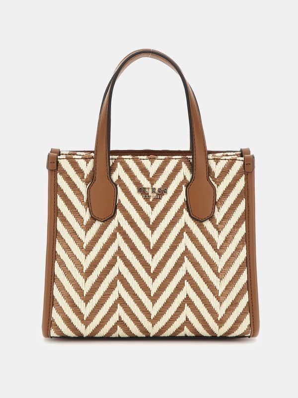 Дамска чанта GUESS Silvana Raffia Mini Handbag Бежово | HWCV8665770, 0
