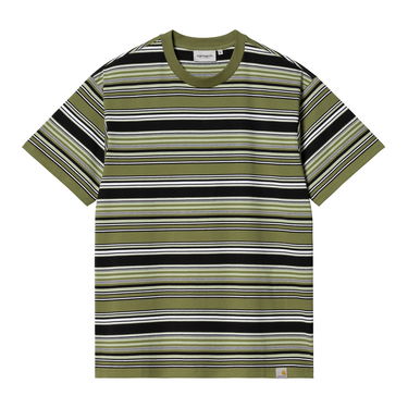 Тениска Carhartt WIP S/S Lafferty T-Shirt "Lafferty Stripe/Kiwi" Зелено | I031603_1IN_XX, 0