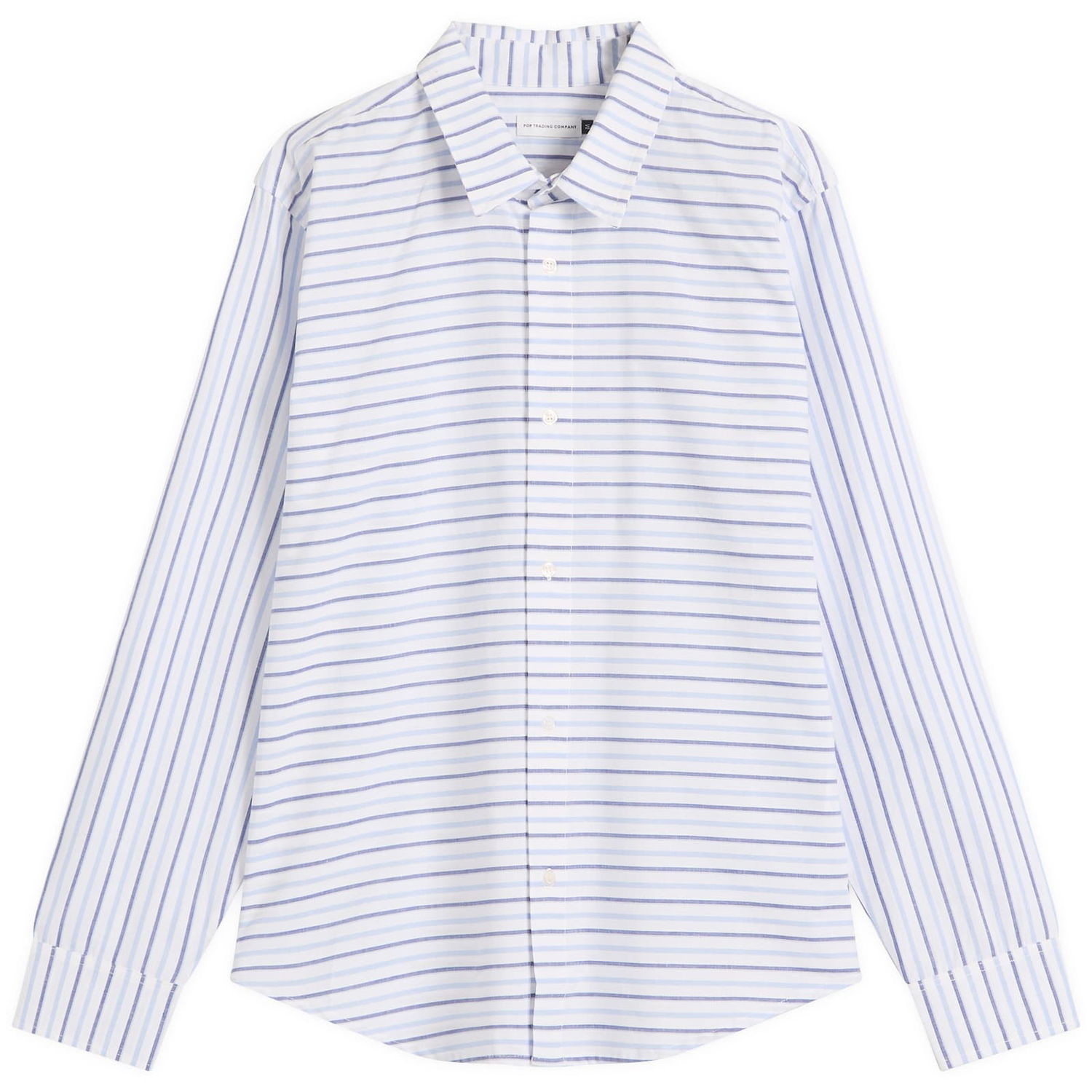 Риза Pop Trading Company Striped Linen Shirt, Size Large Синьо | POPSS25-03-006, 0