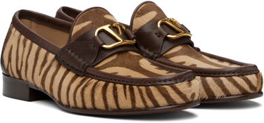 Кецове и обувки Valentino Valentino Garavani VLogo Signature Calf Hair Loafers Кафяво | 6Y2S0J68XGL, 3