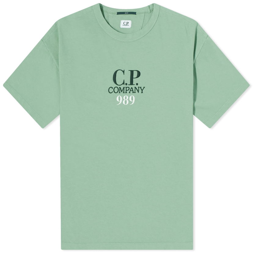 Тениска C.P. Company Box Logo T-Shirt Зелено | 16CMTS231A-005697G-626