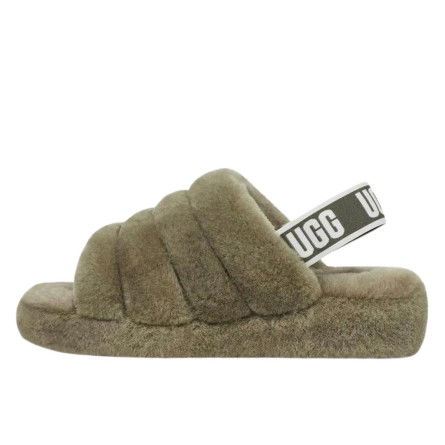 Кецове и обувки UGG Fluff Yeah Slide "Burnt Olive" Зелено | UG111D01Z-N11, 0